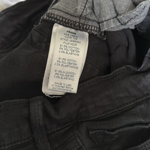 FRAME Le Skinny de Jeanne black jeans with raw jagged hems size 24 - Picture 11 of 11